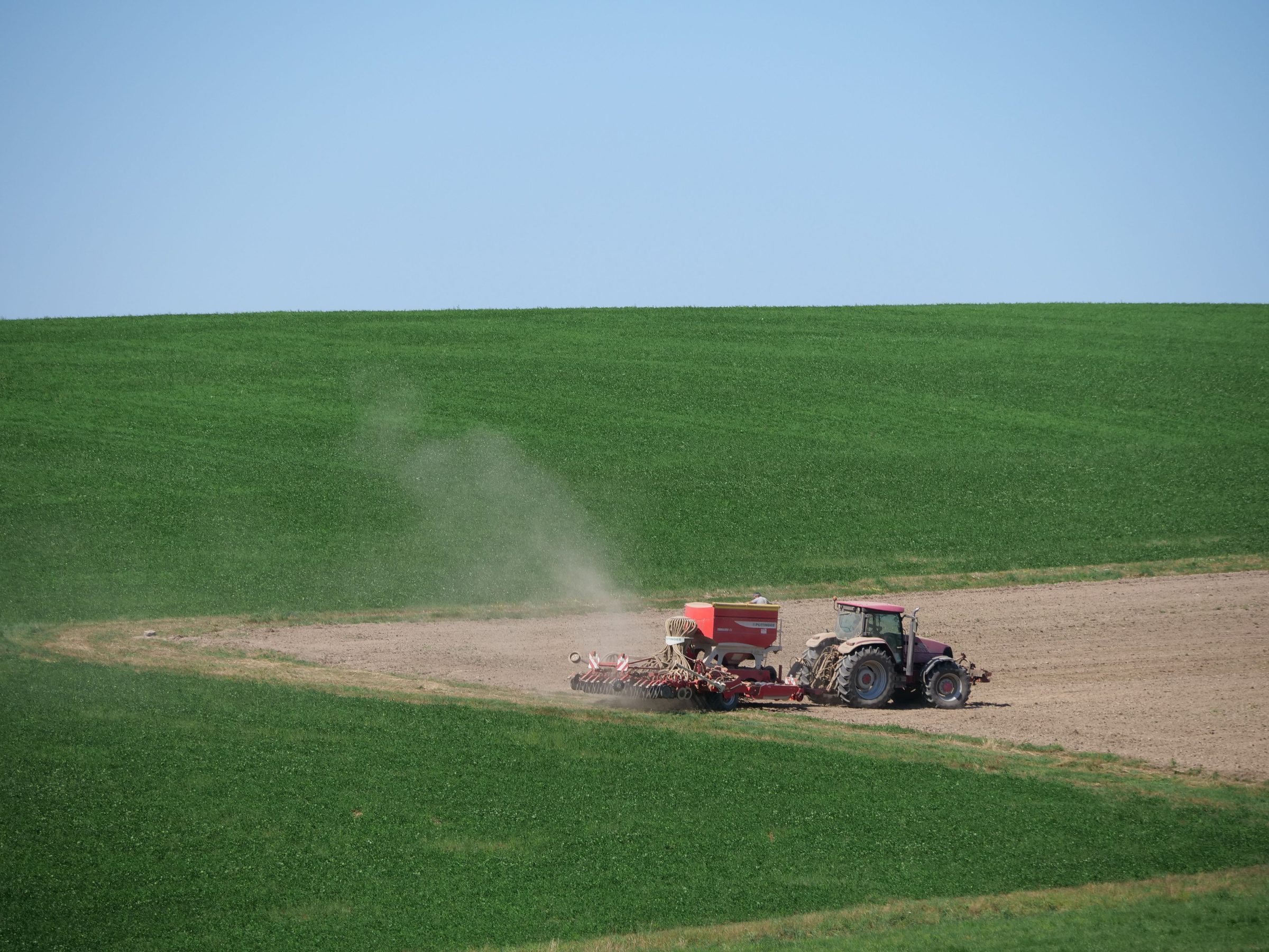 Tractor at work in the field