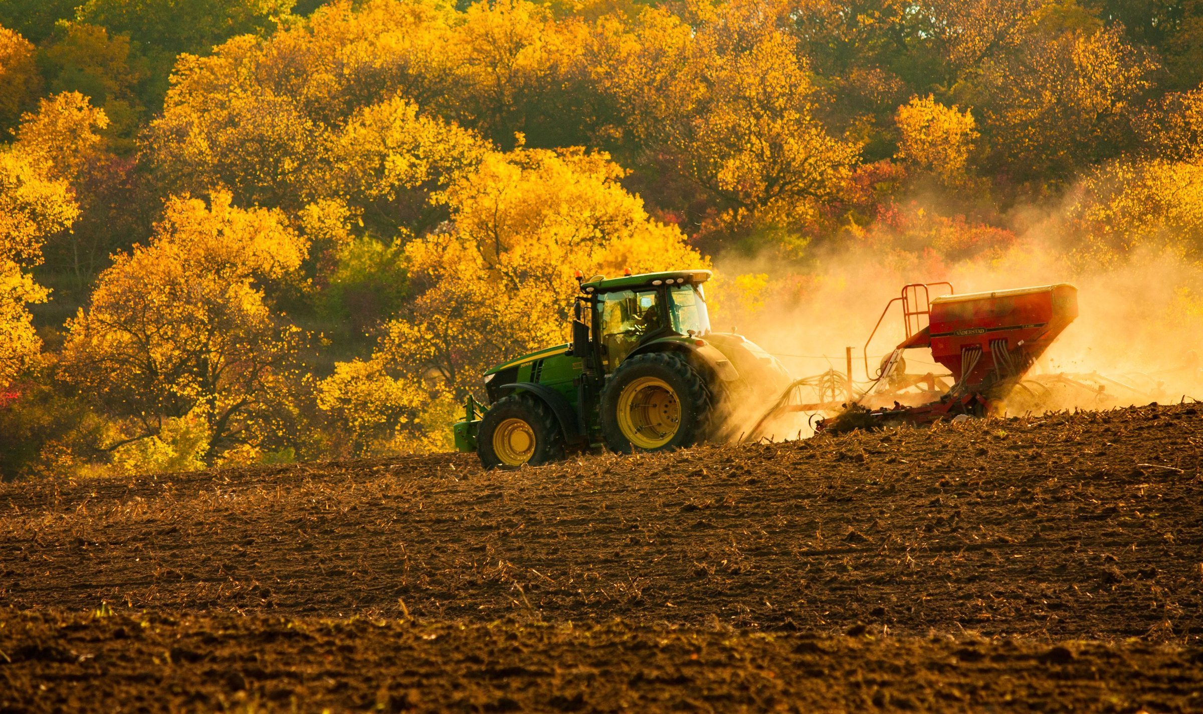 Tractor at work in the field