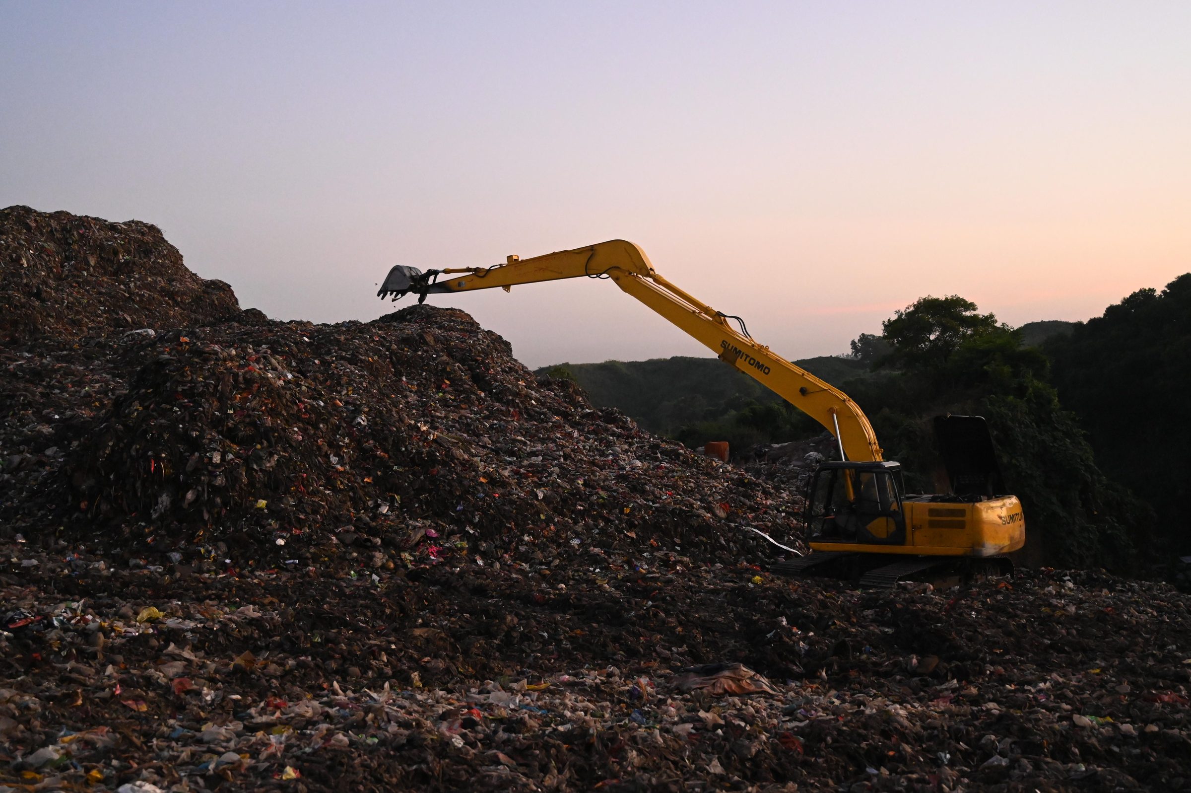 Excavator at work on a construction site